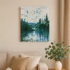 Winder Home Tapyba pagal skaičius – paveikslas, dažai, teptukai, rinkinys „Miškas prie ežero“, 40×50 cm