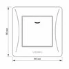 Potinkinis jungiklis 1 klavišo su LED foniniu apšvietimu, Videx Binera, juodas grafitas, IP20 VF-BNSW1L-BG – LED foninis indikatorius saugiam ir orientuojančiam šviesos įjungimui