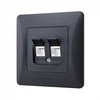 Potinkinis duomenų lizdas Cat6+Cat6 (RJ45 kištukas), Videx Binera, juodas grafitas, IP20 VF-BNSK2PC6-BG – dvigubas RJ45 duomenų prievadas greito kabelinio interneto tiekimui
