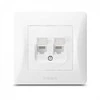 Potinkinis duomenų lizdas Cat6+Cat6 (RJ45 kištukas), Videx Binera, balta, IP20 VF-BNSK2PC6-W – dvigubas RJ45 duomenų prievadas greito kabelinio interneto tiekimui