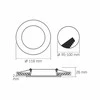 Įmontuojamas LED skydelis 6W 620Lm 4000K IP20, VIDEX VLE-DLBR-064 | Apvalus, baltas – Žemo profilio dizainas montavimui sekliose lubose