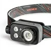 Įkraunamas galvos žibintas su judesio jutikliu LED Luminus SST20 10W, 500Lm 5000K + SMD 3W Raudonas/Žalias, Li-pol 2000mAh, VIDEX VLF-H046Z – Optinis ZOOM fokusavimui ir medžioklės šviesos spektras