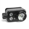 Įkraunamas galvos žibintas su judesio jutikliu LED Luminus SST20 10W, 500Lm 5000K + SMD 3W Raudonas/Žalias, Li-pol 2000mAh, VIDEX VLF-H046Z – Optinis ZOOM fokusavimui ir medžioklės šviesos spektras