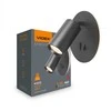 Sieninis spotas GU10 + 5W 380Lm 2700K su fono šviesa, VIDEX VL-SPF24E-B | juodas – Integruotas šiltas foninis apšvietimas atmosferai ir nukreipiamas GU10 spindulys skaitymui