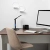 LED stalinė lempa su LCD ekranu, pritemdoma 7W 490Lm 3000/4000/5500K VIDEX VLE-TF05B | RIO juoda – įmontuotas laikrodis, kalendorius ir termometras