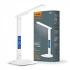 Dimeriuojama LED stalinė lempa su ekranu 7W 490Lm 3000/4000/5500K, VIDEX VLE-TF05W | RIO, baltas – Integruotas informacinis ekranas su laikrodžiu ir termometru