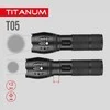 Įkraunamas kišeninis LED žibintuvėlis 300Lm 6500K, Li-ion 18650 1200mAh (arba 3xAAA), TITANUM TLF-T05 – Hibridinis maitinimas ličio akumuliatoriumi arba AAA baterijomis
