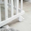 ROBA LITTLE STARS Hegaxonal Baby Playpen - Adjustable Height - Padded Cover - Braked Wheels - Baltas Lacquered Wood - Star Patter