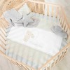 Hegaxonal Baby Playpen - ROBA - LIEBHABEAR - Height Adjustable - Removable Base - 6 Braked Wheels - Natural Wood - Teddy Bear Pa