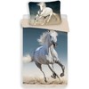 Patalynė bawełniana 140x200 Koń balta w galopie konik 4134 poszewka 70x90 horse