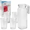 Excellent Houseware Stiklinis 5 dalių džbanas su dangteliu ir stiklinėmis