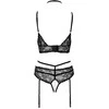 Abierta Fina seksualus komplektas Bra Set juodas XL