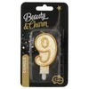 GoDan Candle DIGITAL 9 gimtadienis, auksinis kontūras