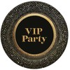 Auksinės VIP popierinės lėkštės, 8 vnt., 22,7 cm