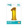 GoDan Smart folijos balionas, numeris 1, auksinis, 92 cm