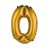 GoDan folijos balionas numeris 0, auksinis, matinis, 35 cm