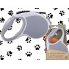 Automatinis pavadėlis šunims iki 15 kg, 5 m, pilkas