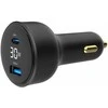 Gembird Greitas automobilinis įkroviklis 2x USB, C tipo (PD), LCD, 30W, juodas