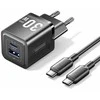 Vention mobilus įkroviklis su sieniniu adapteriu ir kabeliu 30W juodas