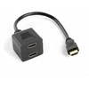 LANBERG AD-0019-BK adapter HDMI-AM->HDMI-AF x2 splitter 20cm