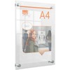 Nobo Premium Plus A4 Clear Acrylic Wall Mounted Poster Frame, 297 x 210 mm, Acrylic, Horizontally/Vertically, Fixed