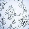 Prześcieradło bawełniane su gumką 90x200 0271 Hokej na lodzie balta juoda dziecięce młodzieżowe Ice Hockey vaikams