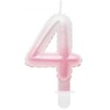 Baltai rožinė „Number Ombre“ žvakė „Number 4“, gimtadienio žvakė