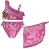 Barbie stiliaus vaikiškas bikini ir sarongo komplektas 3-8 metų vaikams