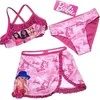 Barbie stiliaus vaikiškas bikiniuko ir sijono komplektas 3-8 metų vaikams