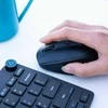 Pelė JLab Go Recharge, ausinės, skirtos abiem rankoms, Bluetooth + USB Type-A, 1600 DPI, Juodas