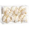 Bigbuy Christmas Eglutės rutuliukai Balta Auksinis Polyfoam Medžiaga Lasas 6 x 6 x 6 cm (6 vnt.)