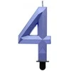 Blue „Number Diamond Metallic Mėlyna“ žvakė „Number 4“, torto formos žvakė