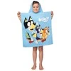 Rankšluostis Poncho vaikams 55x115 Bluey Skate mėlyna ręcznik su kapturem dziecięcy JF24