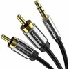 2xRCA kabelio (Cinch) lizdas iki 3.5 mm Vention BCFBJ 5m (juodas)