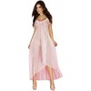 Rožinė Chilirose CR 3716 Long Babydoll Rožinė S/M - Elegant Satin Lingerie Set