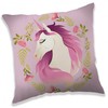 Poduszka dziecięca 40x40 Vienaragis unicorn kwiaty koń kucyk konik 4805 rožinė