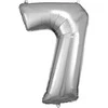 AMSCAN folijos balionas Didelis numeris 7 sidabrinis 57x86cm N34 supakuotas 9906292