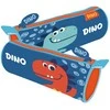Dinozauro formos mėlynas pieštukų dėklas, 21 cm