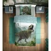 MCU Patalynė bawełniana 140x200 Dinozaur t rex 002 žalia poszewka 70x90