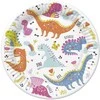 Dinozaurų formos juokingos popierinės lėkštės, 8 vnt., 18 cm
