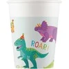 Dinozaurų vakarėlio popieriniai puodeliai, 8 vnt., 200 ml, FSC