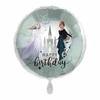 Disney Frozen pastelinis folijos balionas „Happy Birthday“, 43 cm
