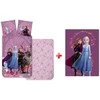„Disney Frozen“ violetinė vaikiška patalynės komplektas ir poliarinė antklodė