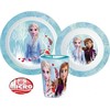 „Disney“ „Ledo šalis“ vakarienės rinkinys, mikroplastiko, su puodeliu 260 ml