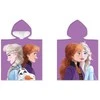 Disney Ledo šalis violetinis paplūdimio rankšluostis pončas 50x100 cm