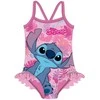 Disney Lilo ir Stitch Bliss Rožinė vaikiškas maudymosi kostiumėlis, plaukikas 7/8 metai