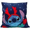 Disney Lilo ir Stitch Kalėdinis pagalvėlės užvalkalas su elnio ragu, 40x40 cm, aksomas