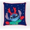 Disney Lilo ir Stitch Kalėdinis pagalvėlės užvalkalas su elnio ragu, 40x40 cm, aksomas