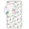 Prześcieradło bawełniane su gumką 90x200 Lilo I Stitch liście pastelowe kolorowe vaikams JF24