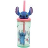 Disney Lilo ir Stitch lengvai išsiblaškęs 3D plastikinis šiaudelis 360 ml